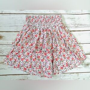 Hollister Pink Floral Ruffle Skirt Size XXS